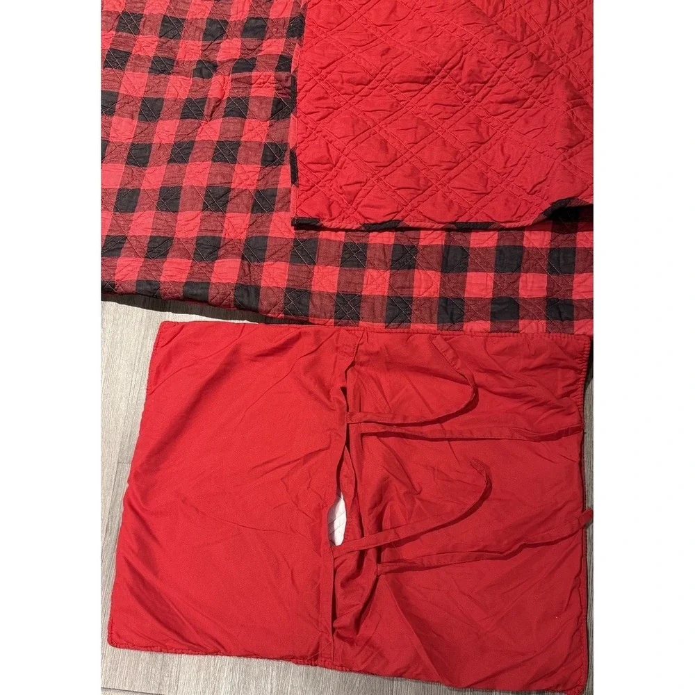 Twin Quilt Set Red Black Buffalo Plaid Coverlet with Sham‎ Cabin Lodge Bedding